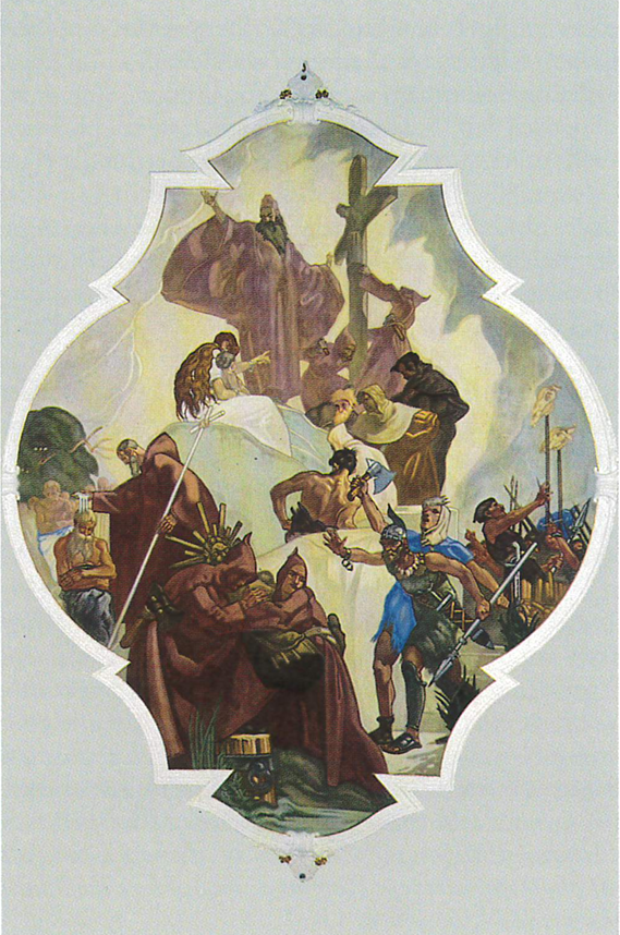 Deckengemälde in der Kolumbanskirche Wangen/SZ